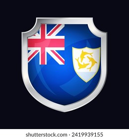 Anguilla Silver Shield Flag Icon