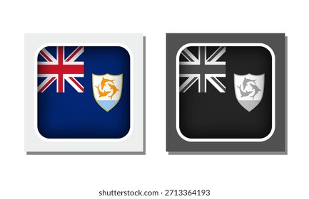 Icono de bandera redondeada cuadrada de Anguila
