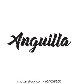 Anguilla Text Design Vector Calligraphy Typography Stock Vector ...