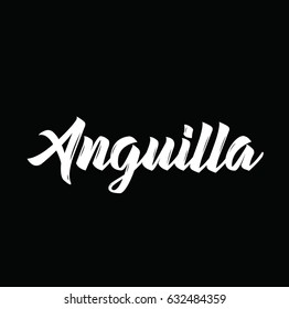 anguilla, text design. Vector calligraphy. Typography poster. Usable as background.