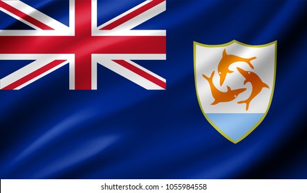 Anguilla (UK) Flag in Vector Illustration