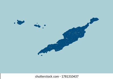 Silueta de mapa con aspecto retro vectorial de anguila.