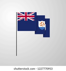 Anguilla waving Flag creative background