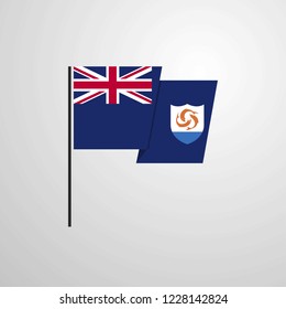 Anguilla waving Flag design vector