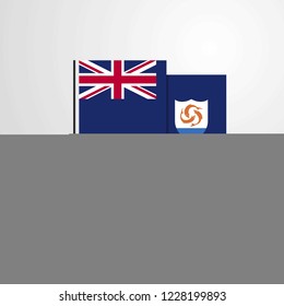 Anguilla waving Flag design vector