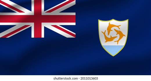 Anguilla waving flag. Vector editable