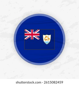 Anguillan Flag in a Circular Emblem Design, Abstract Round Sticker Illustration. This high-quality vector graphic is perfect for use in patriotic designs, international events, sport competitions.
