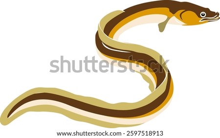 Anguille serpent d'eau dessiné en vectoriel illustration pour affiche carte mise en page