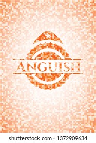 Anguish abstract orange mosaic emblem