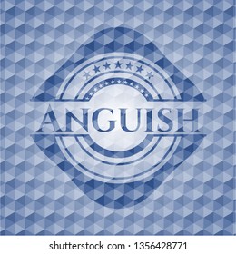 Anguish blue hexagon badge.