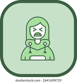 Anguish Line vector Icon Design