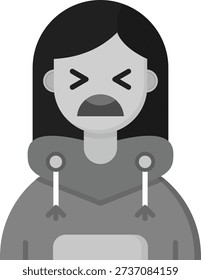 Anguish Line vector Icon Design