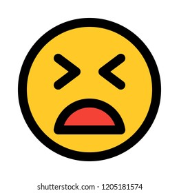 anguished emoji with closed eyes