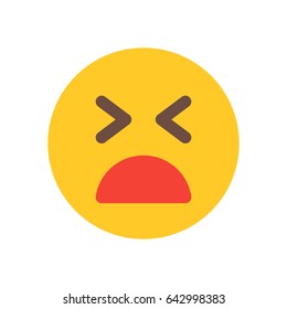 anguished emoji with closed eyes
