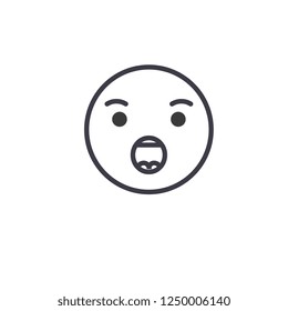 Anguished Emoji concept line editable vector concept icon. Anguished Emoji concept linear emotion illustration