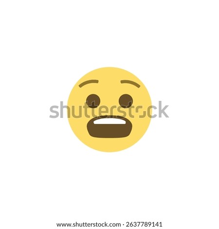 Anguished Face Emoticon Vector Set