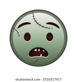 Rosto angustiado Tamanho grande de zumbi halloween emoji