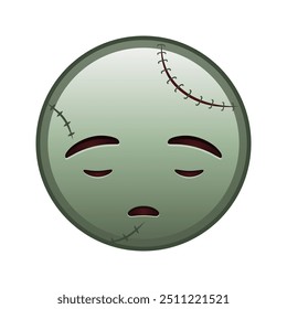 Rosto angustiado Tamanho grande de zumbi halloween emoji