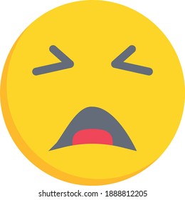 anguished vector flat colour icon