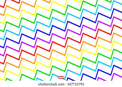 angular abstract rainbow pattern with colorful structure texture with stairs with  scenic line isolated on white background. vector illustration