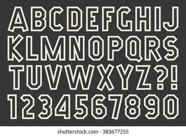 Angular Alphabet Number Outline Isolated Font Stock Vector (Royalty ...