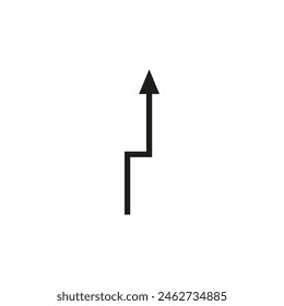 Angular arrow. Vector isolated illustration on white background.