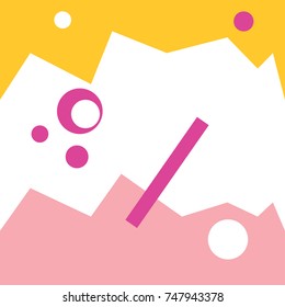 Angular background. Seamless pattern flat design. Colorful mountains. Warm colors.