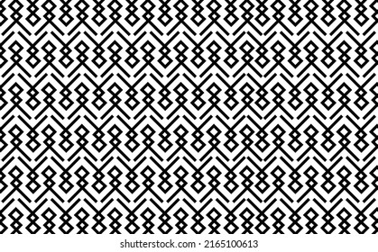 Angular black lines vector pattern. Black and white modern batik pattern. Suitable for textile, fabric, template, and wallpaper.