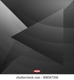 angular black white pattern with grey triangle on ash background. vector illustration