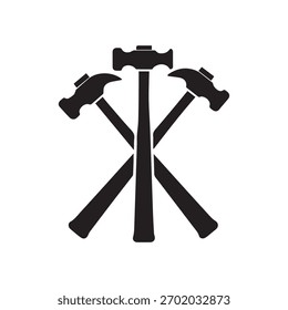 Emblema de martelo quebrado angular que representa a força de potência e a identidade robusta do ofício