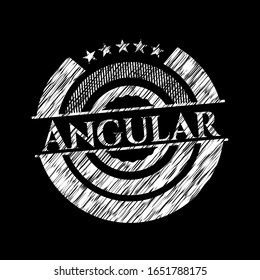 Angular chalkboard emblem. Vector Illustration. Detailed.