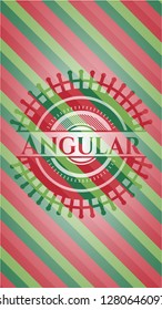 Angular christmas colors style badge.