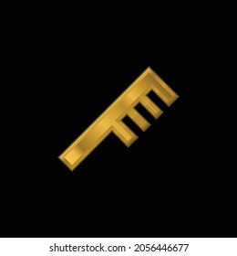 Angular Comb gold plated metalic icon or logo vector