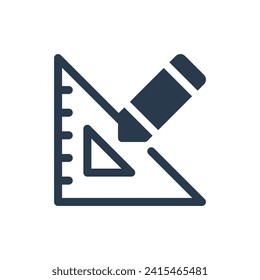 Angular Drafting Triangle Vector Icon Illustration