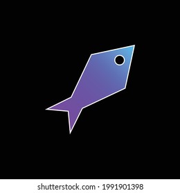 Angular Fish blue gradient vector icon