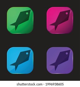 Angular Fish four color glass button icon