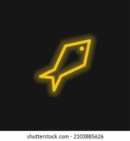 Angular Fish yellow glowing neon icon
