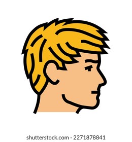 angular fringe hairstyle male color icon vector. angular fringe hairstyle male sign. isolated symbol illustration