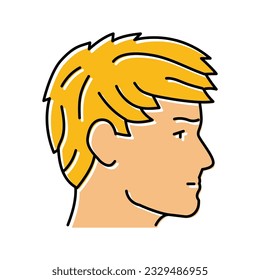 angular fringe hairstyle male color icon vector. angular fringe hairstyle male sign. isolated symbol illustration