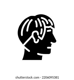 angular fringe hairstyle male glyph icon vector. angular fringe hairstyle male sign. isolated symbol illustration