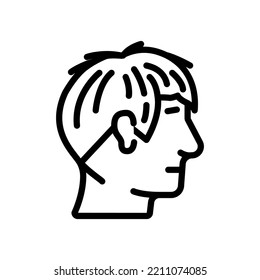 angular fringe hairstyle male line icon vector. angular fringe hairstyle male sign. isolated contour symbol black illustration