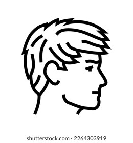 angular fringe hairstyle male line icon vector. angular fringe hairstyle male sign. isolated contour symbol black illustration