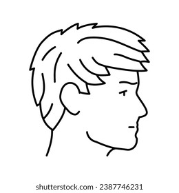 angular fringe hairstyle male line icon vector. angular fringe hairstyle male sign. isolated contour symbol black illustration