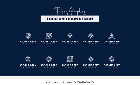 Conjunto de design de logotipo abstrato geométrico angular