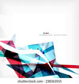 Angular geometric color shapes, abstract background, flyer or brochure template