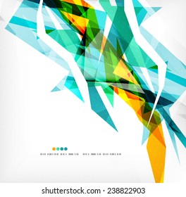 Angular geometric color shapes, abstract background, flyer or brochure template