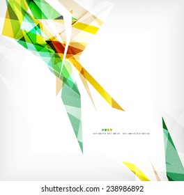 Angular geometric color shapes, abstract background, flyer or brochure template