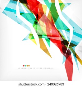 Angular geometric color shapes, abstract background, flyer or brochure template