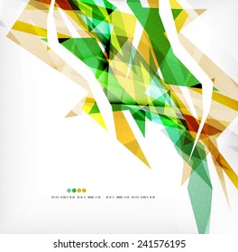 Angular geometric color shapes, abstract background, flyer or brochure template