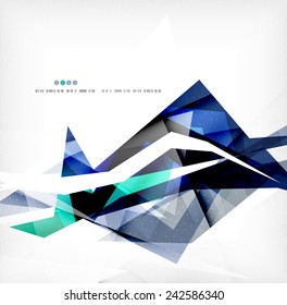 Angular geometric color shapes, abstract background, flyer or brochure template